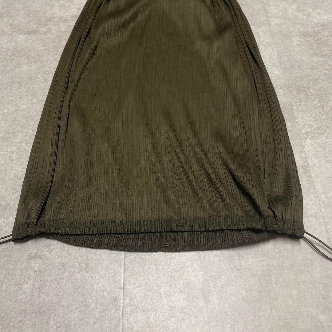 【激レア！】プリーツプリーズ　スカート　ウエスト＆裾ゴム　カーキ　5