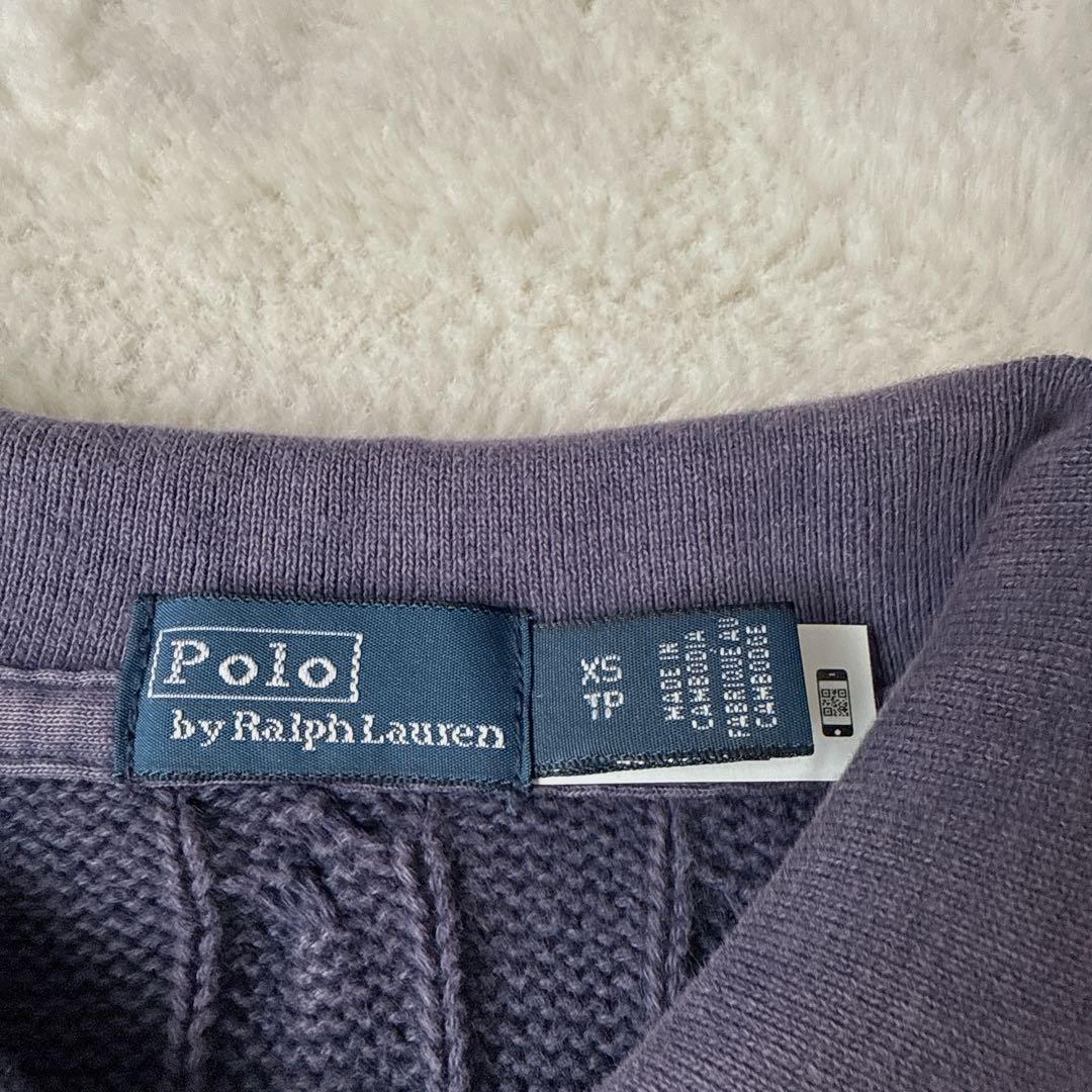 美品　ポロラルフローレン　ケーブルニット ポロシャツ　XS ネイビー　洗濯
