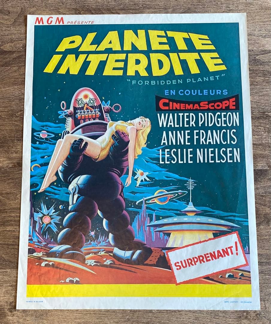 MGM映画「禁断の惑星」 / 1956 / オリジナルポスター / レア/ 美品
