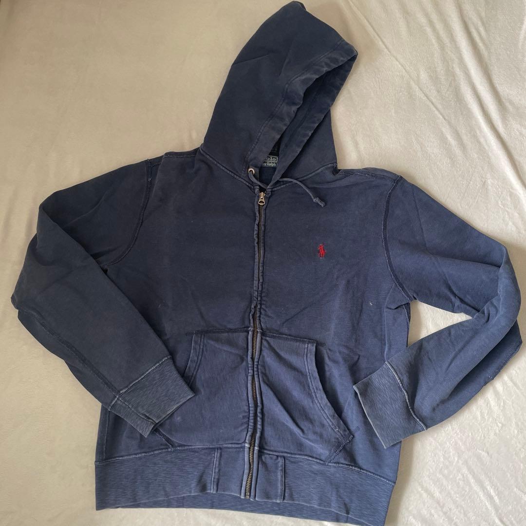 Polo by Ralph Lauren ネイビー 90sジップパーカー M短丈