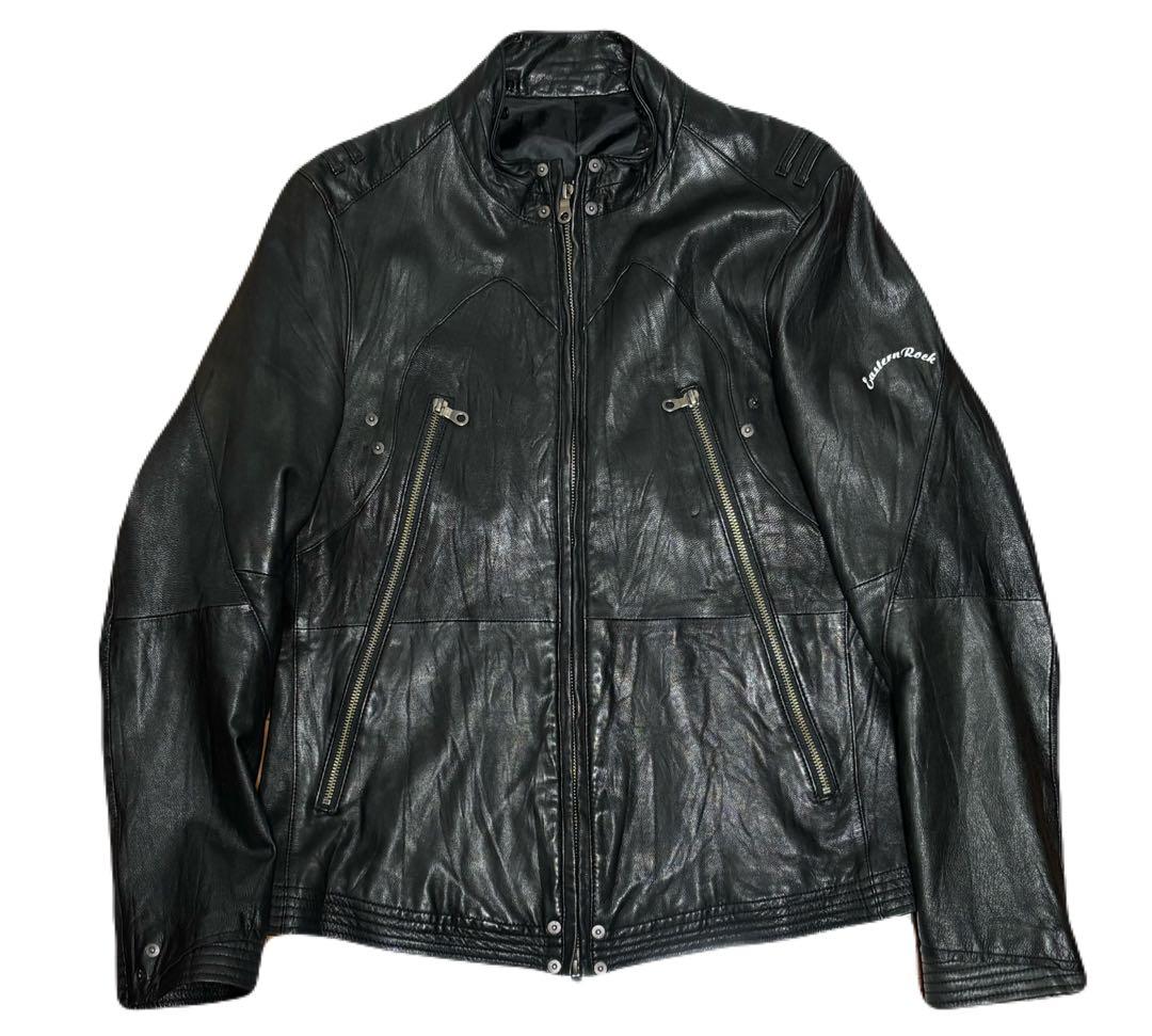 PPFM ピーピーエフエム レザージャケット ライダース ブラック ダブルジップ