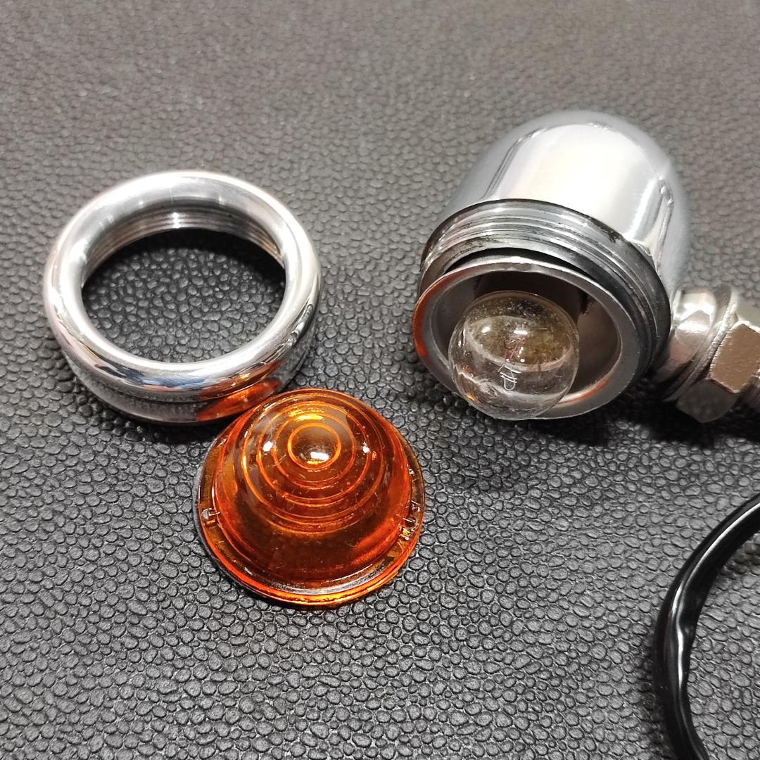 ミニバレットウインカー　電球 M10-P1.25 アルミ　ポリッシュ　4個セット