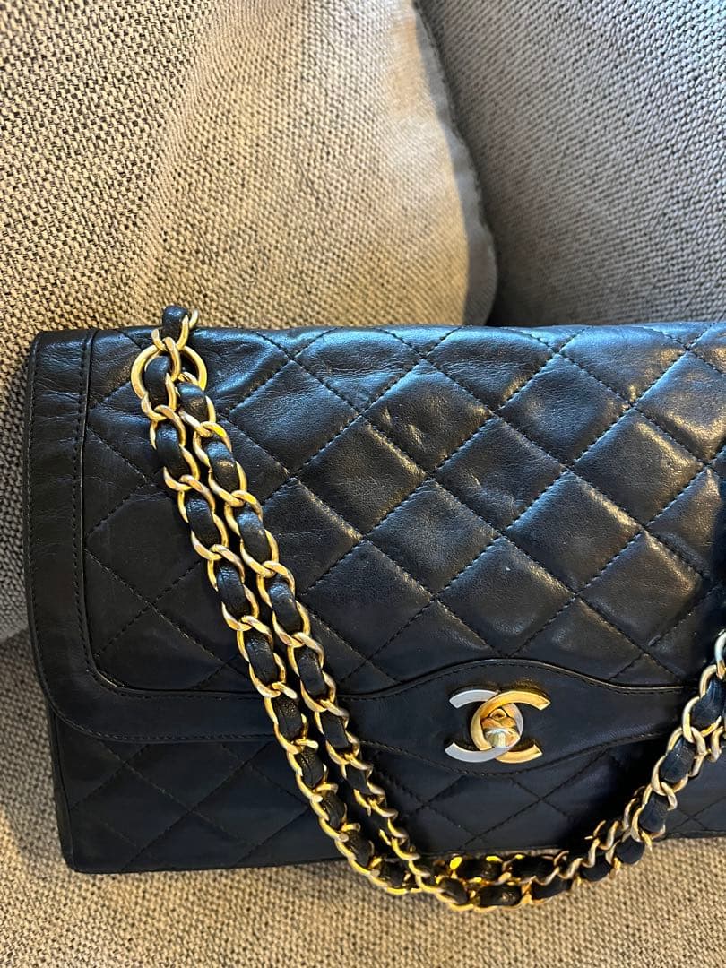 正規品　CHANEL パリ限定　Wフラップ　チェーンショルダー　マトラッセ