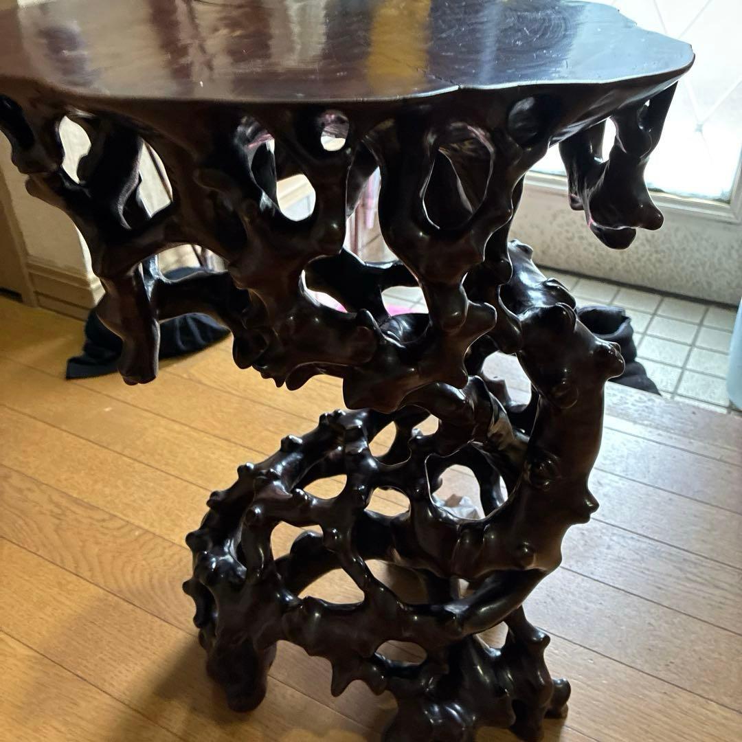 ‼️希少‼️根本、天然木、卓、飾台、花台、香炉台、日本式昭和レトロ根卓古美術明治大正