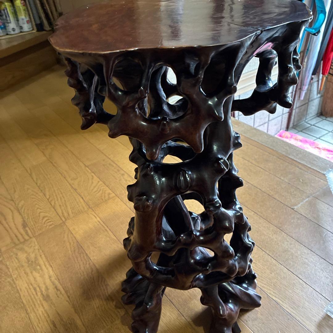 ‼️希少‼️根本、天然木、卓、飾台、花台、香炉台、日本式昭和レトロ根卓古美術明治大正