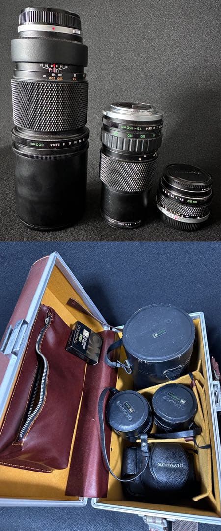 OLYMPUS OM-1三本レンズ 35mm 75mm-150mm 300mm