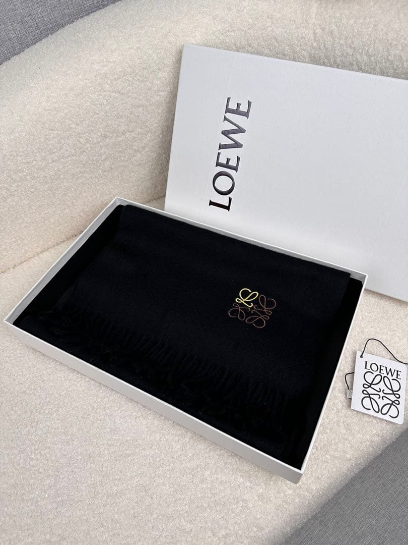 マフラー 30×180cm ブラック カシミヤ