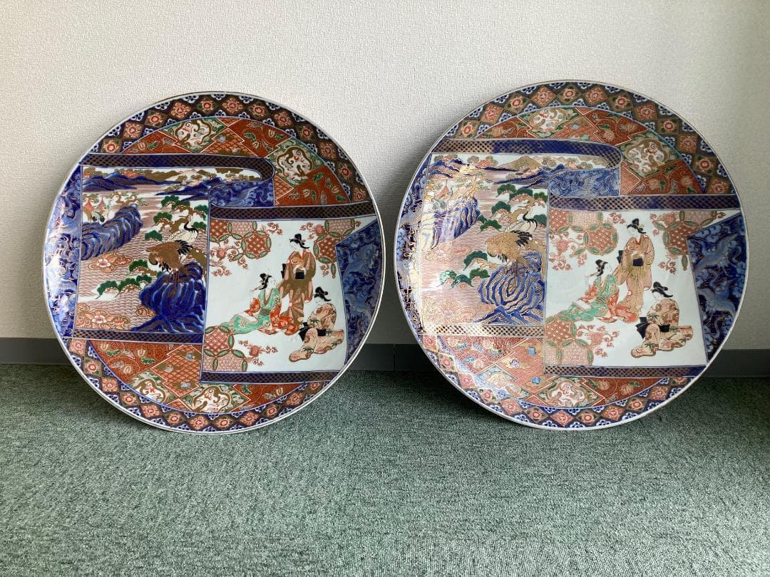 伊万里焼　（６０㎝）大皿對　江戸後期