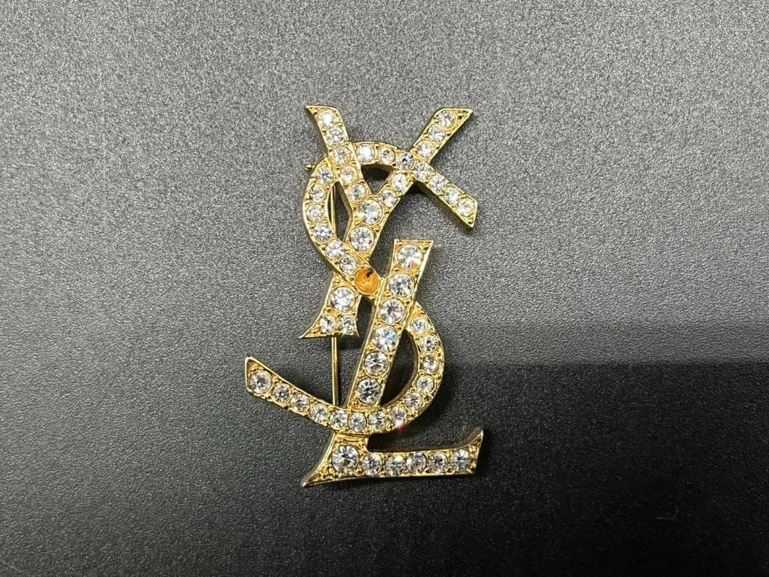 ◇ Saint Laurent サンローラン YSLラインストーン ブローチ
