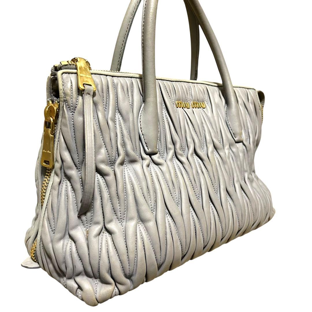 miumiu ハンドバッグ　ショルダーバッグ　マテラッセ　2way グレー