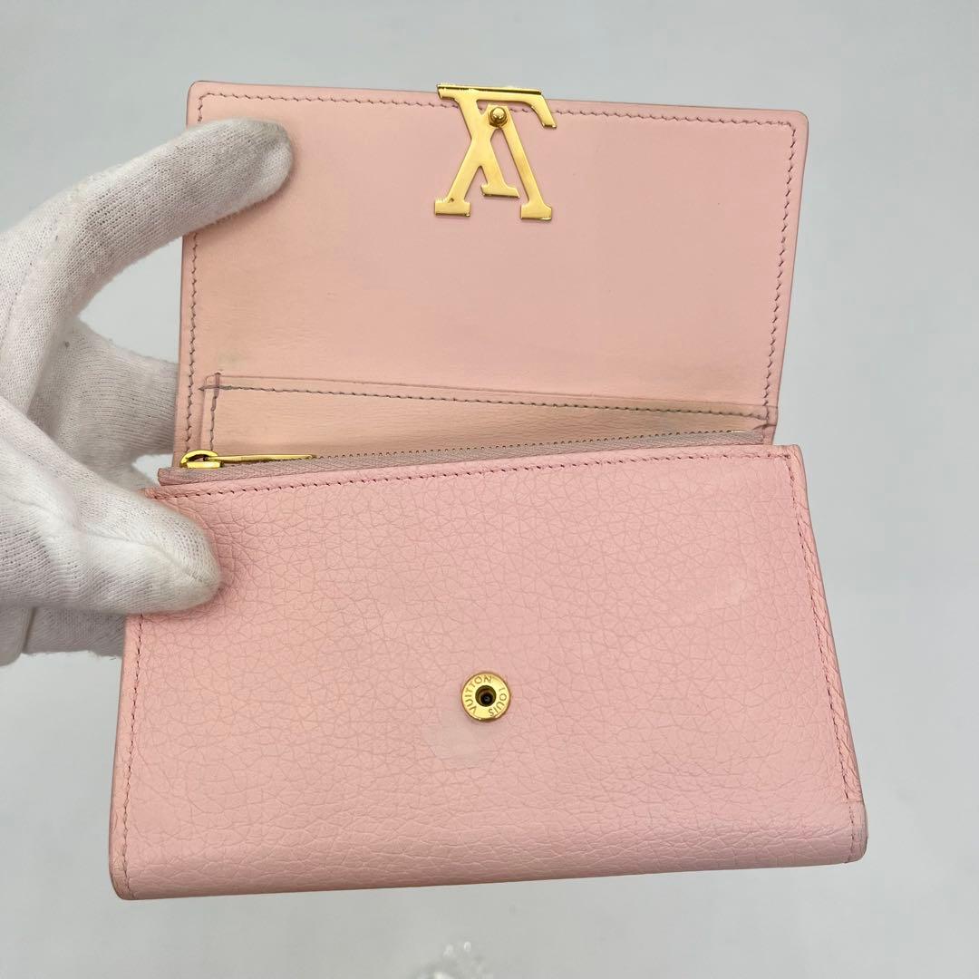 ルイヴィトン 三つ折り財布 ポルトフォイユ カプシーヌ RFID 付属品付き