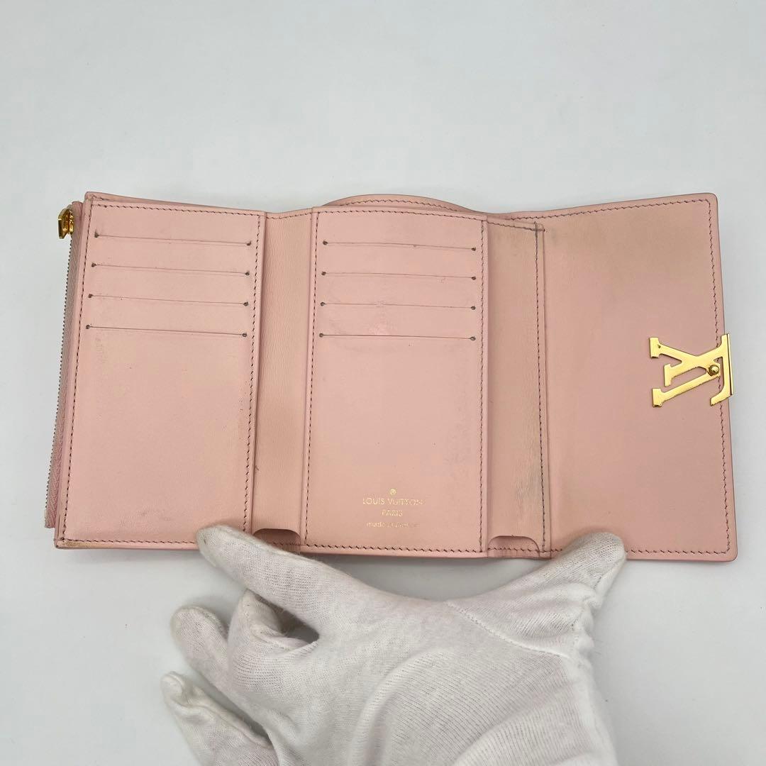 ルイヴィトン 三つ折り財布 ポルトフォイユ カプシーヌ RFID 付属品付き