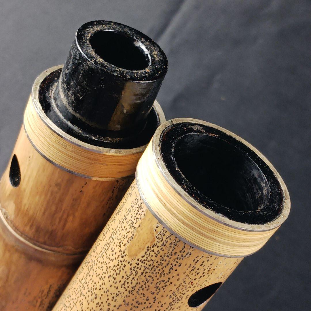 Y3110-3 琴古流 尺八 銀三線 全長54㎝ 古竹製