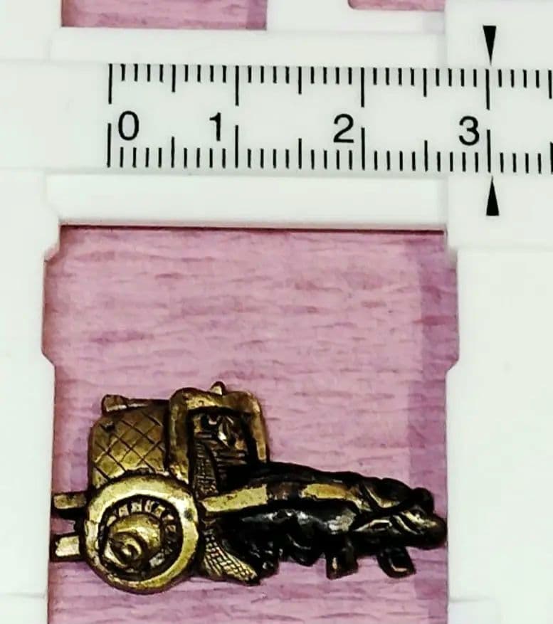 刀装具 目貫 金色絵 牛車図 時代物