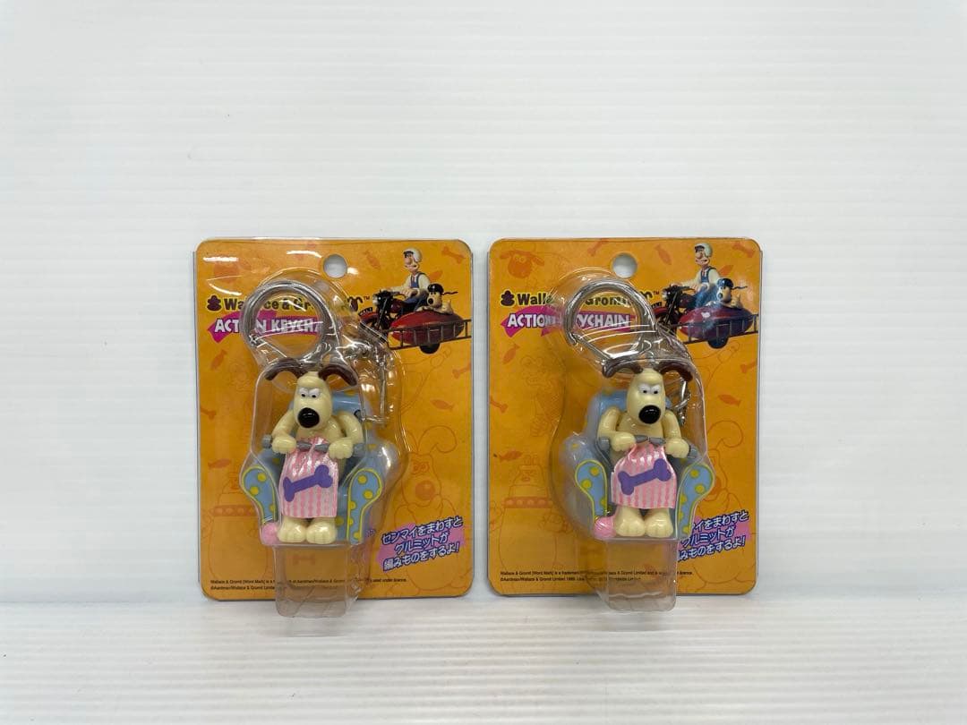 【レア】ウォレスとグルミット アクション キーチェーン 2個セット 未開封