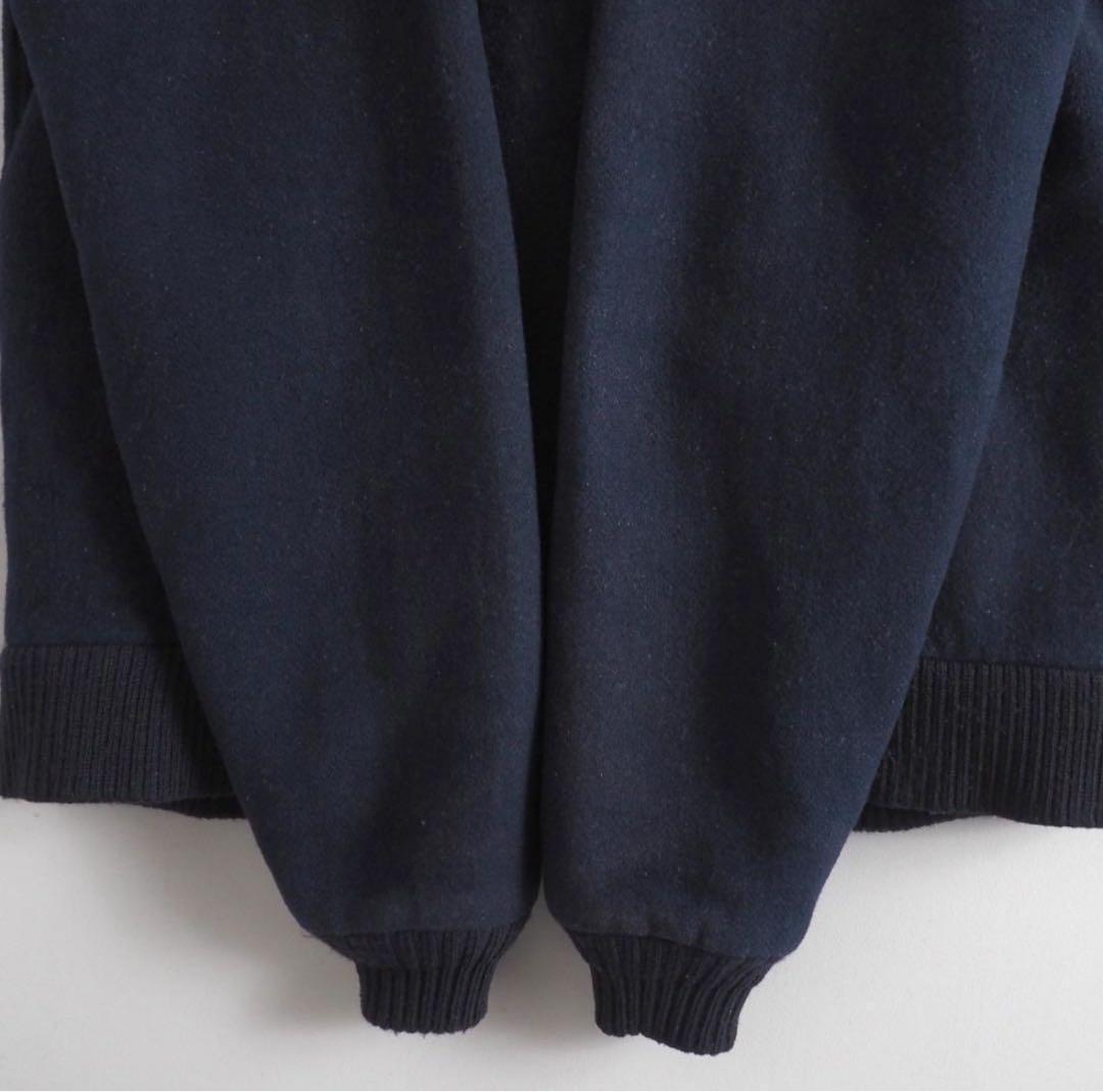 エルエルビーン　USA製　ウールジャケット　ネイビー　裏地チェック