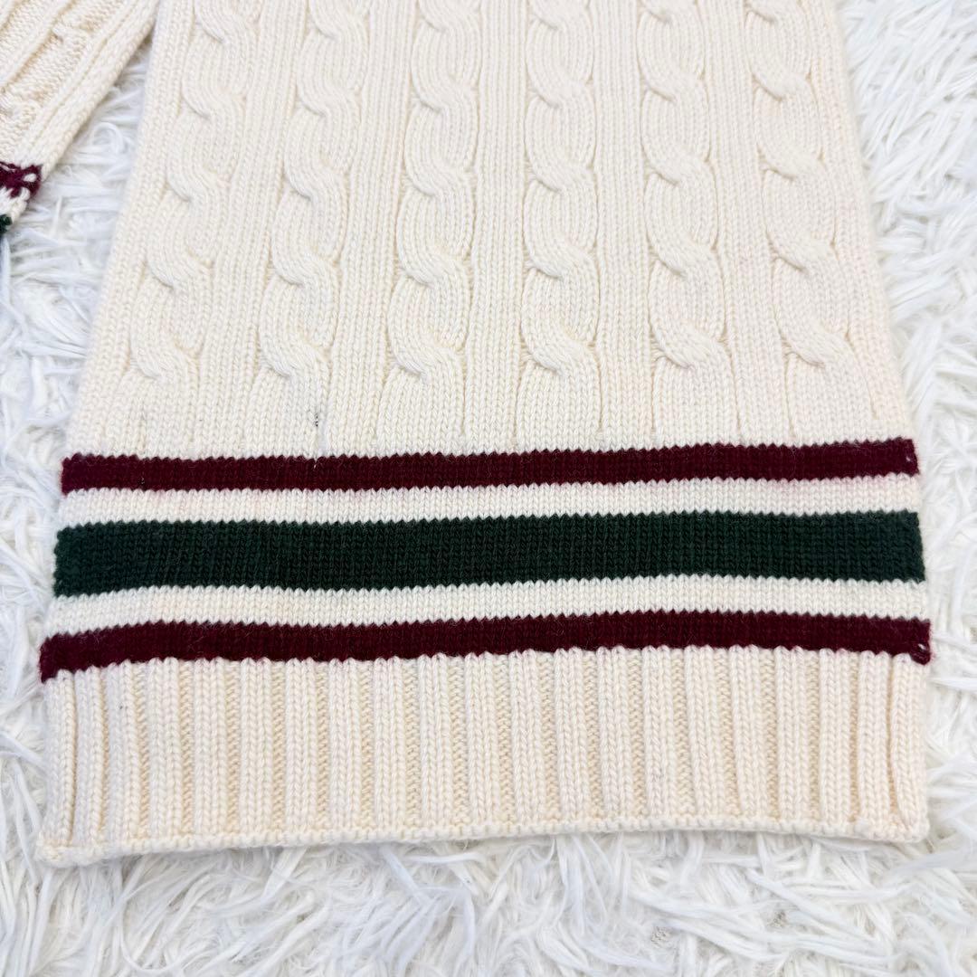 未使用に近い ポロラルフローレン ポロベア マフラー ケーブル編み ウール