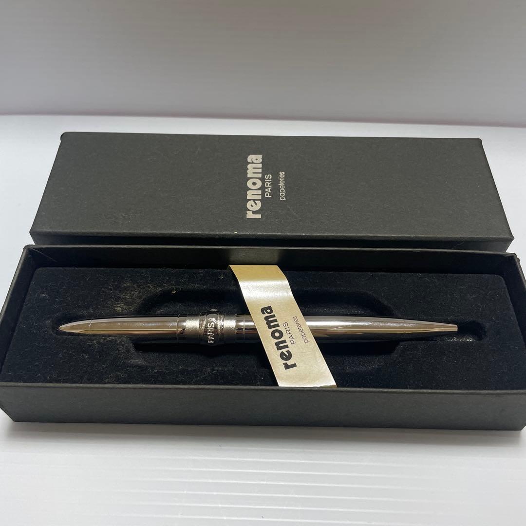廃盤renomaレノマ　ロジュウム仕上げボールペン シルバー 専用ケース付き