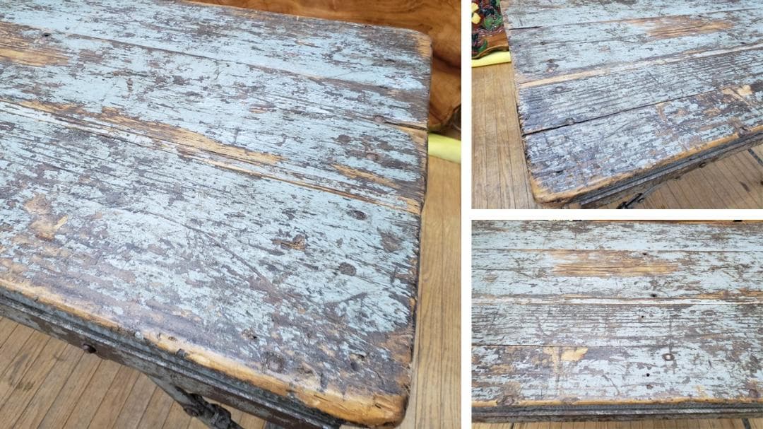 a2　ヴィンテージ　折り畳み　アイアン脚　テーブル