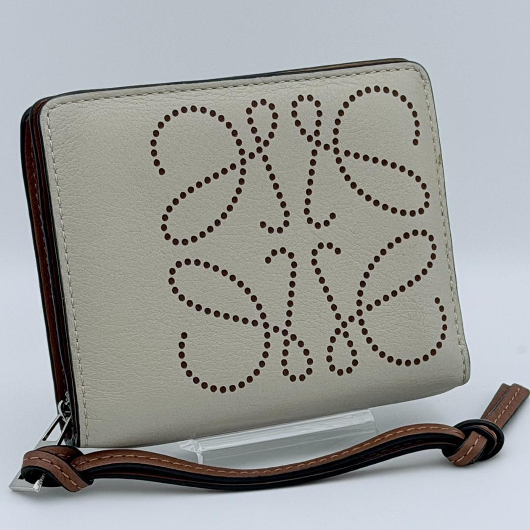 LOEWE ロエベ アナグラム コンパクト ジップウォレット ベージュ