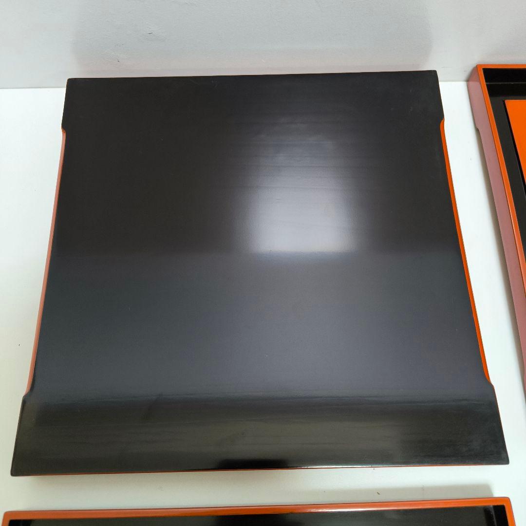 能登 金蒔絵 朱塗引 中江伊兵衛 松屋　盆　４枚