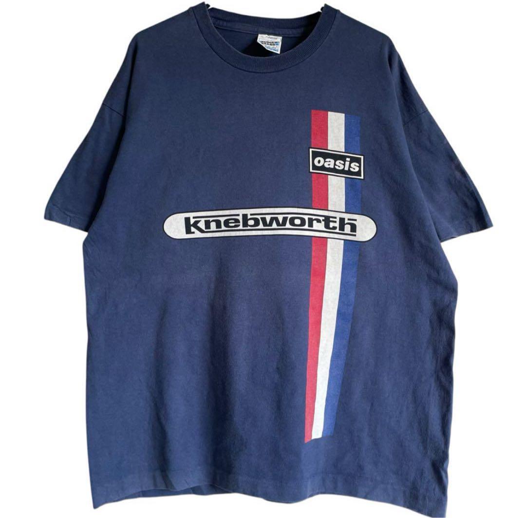 ア*ー様 90s OASIS ネブワース Tシャツ 96年 紺 XL オアシス
