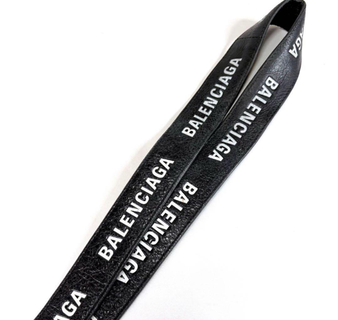 BALENCIAGA バレンシアガ ネックストラップ　ロゴ レザー　0705