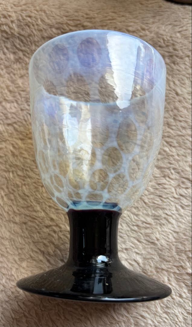 大正　和ガラス　なつめ型　水玉紋様　氷コップ　浪漫　パフェ　骨董　セット　希少