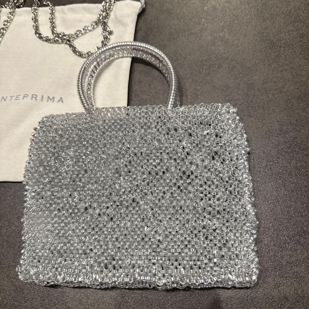 ANTEPRIMA シルバー ビーズショルダーバッグ