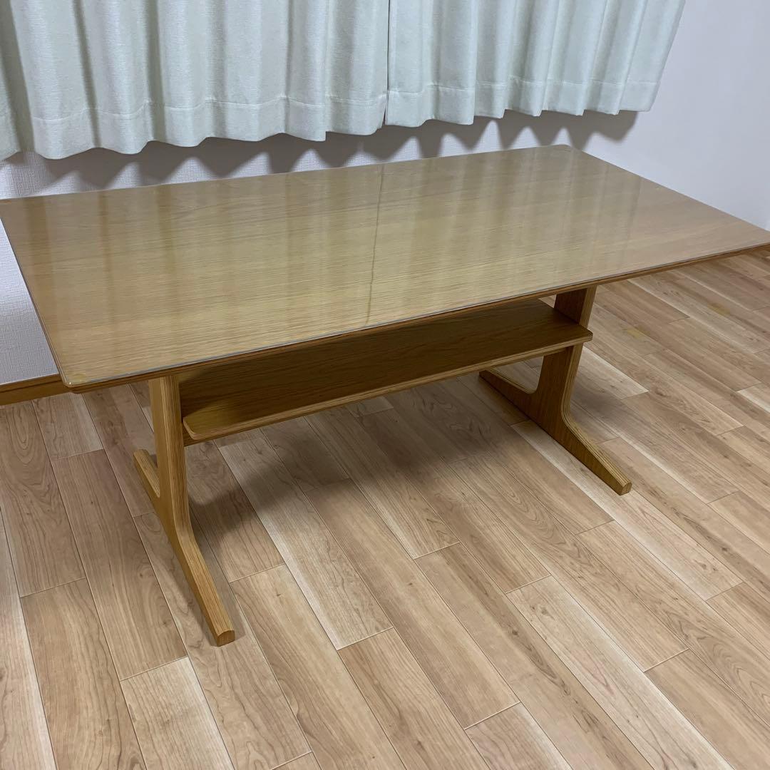 無印良品 リビングでもダイニングでもつかえるテーブル・２・オーク材 マット付き