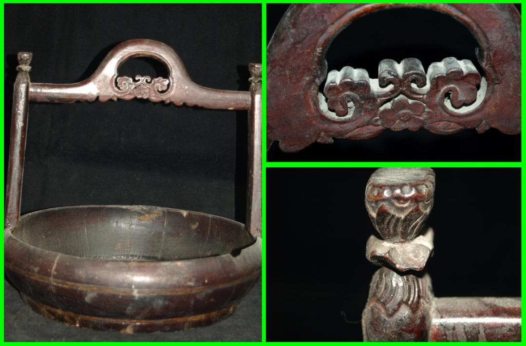 民間仕入れ品　中国清時代家具　籠※激安骨董品<BR> J1559A14-2