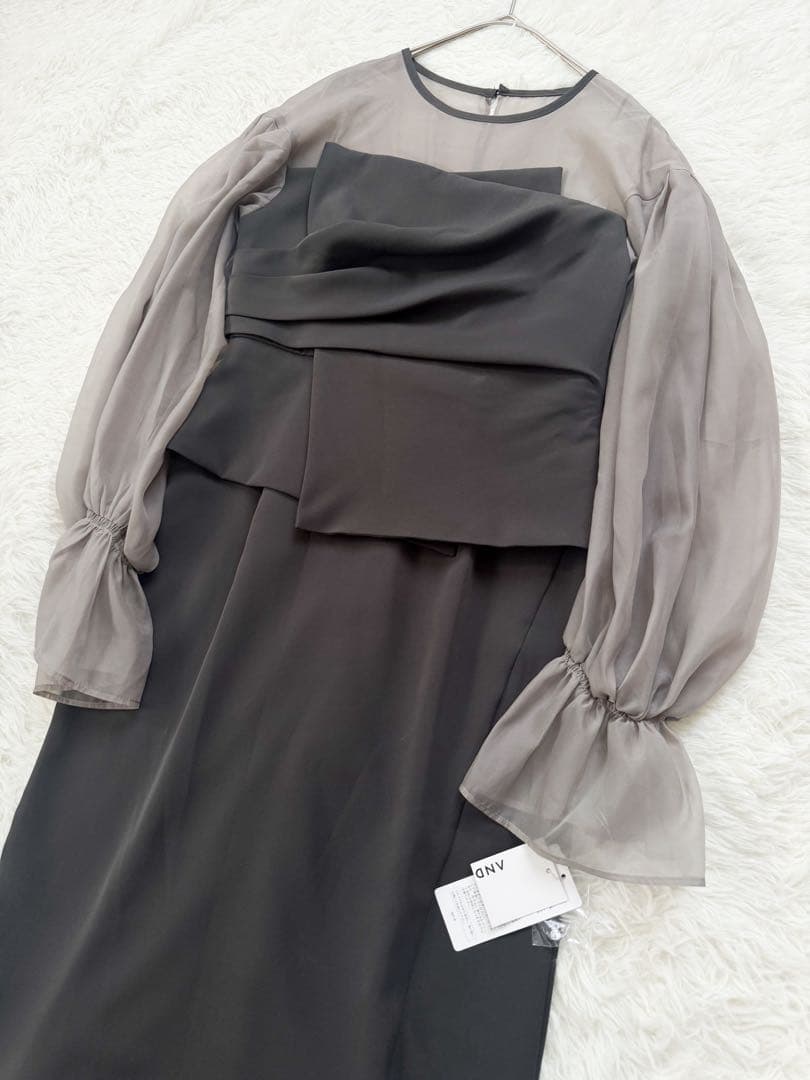 タグ付✨ ANDRESD キャンディスリーブ ビスチェ ワンピース オーガンジー