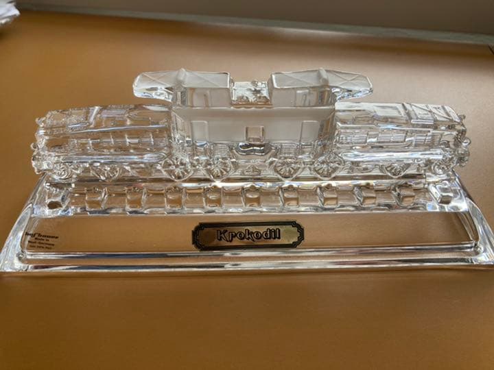 ドイツ製　機関車クロコダイル　ガラス製置物