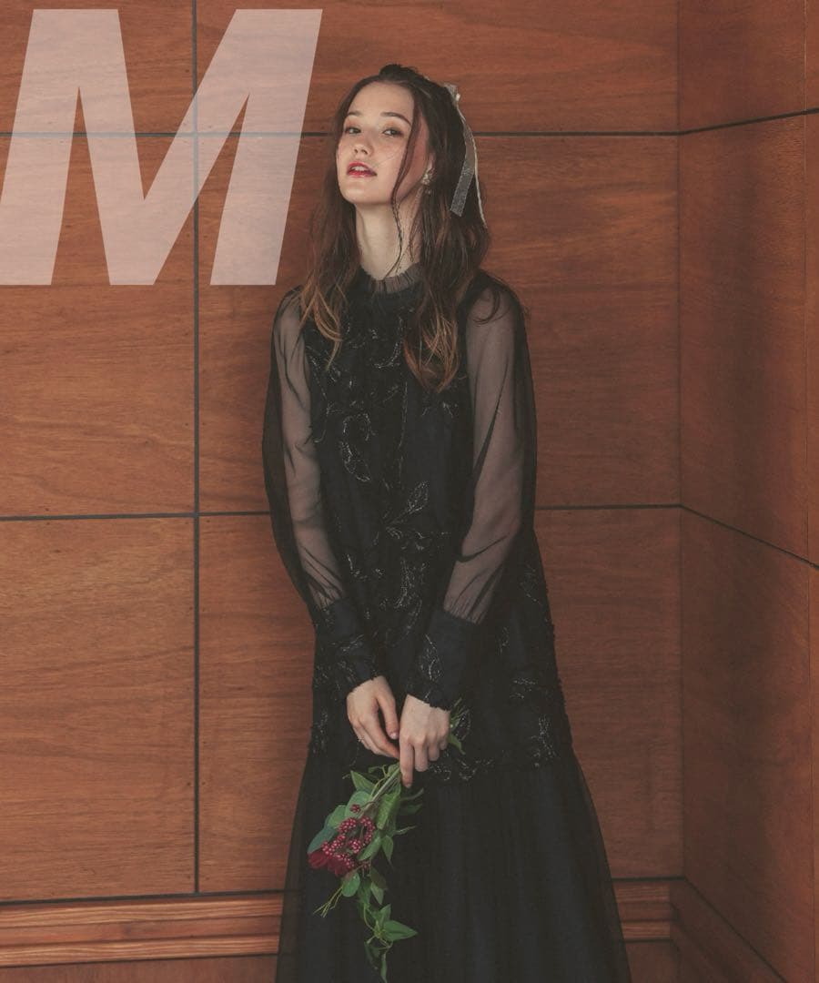 7★新品★La cadence　フェザーフラワーチュールドレス　ブラック　M