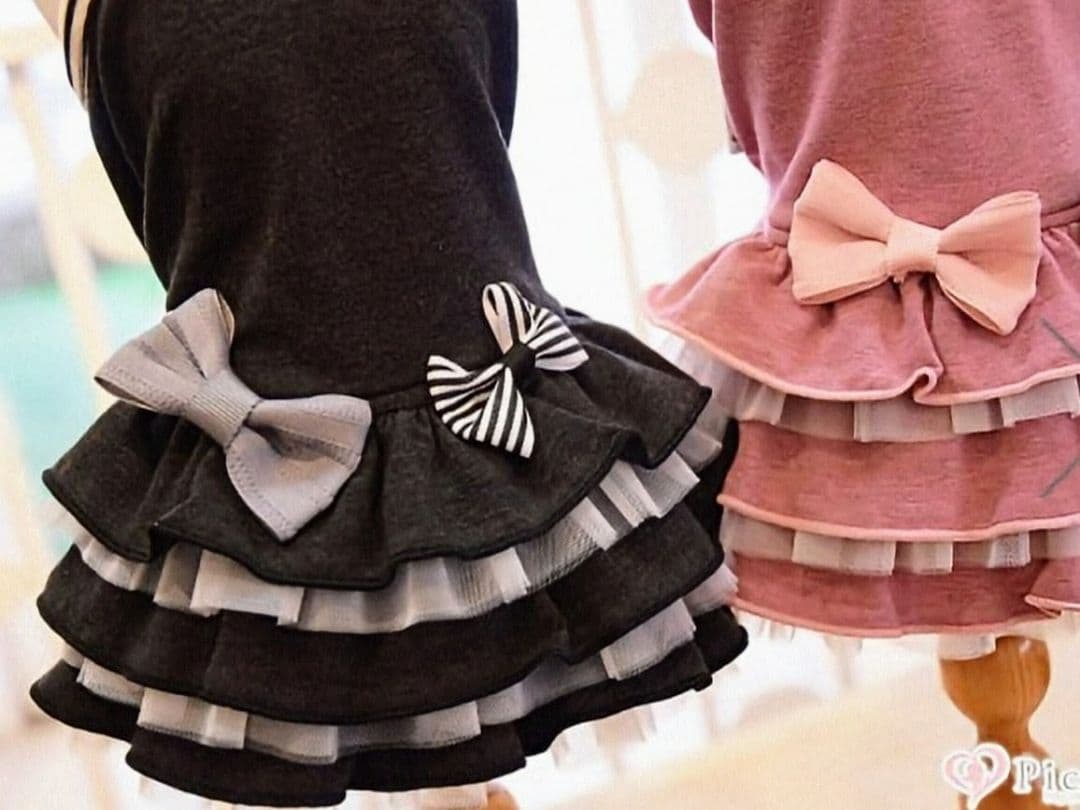 THEfancys テラヘルツ2wayフリフリワンピ ブラック＋ピンク