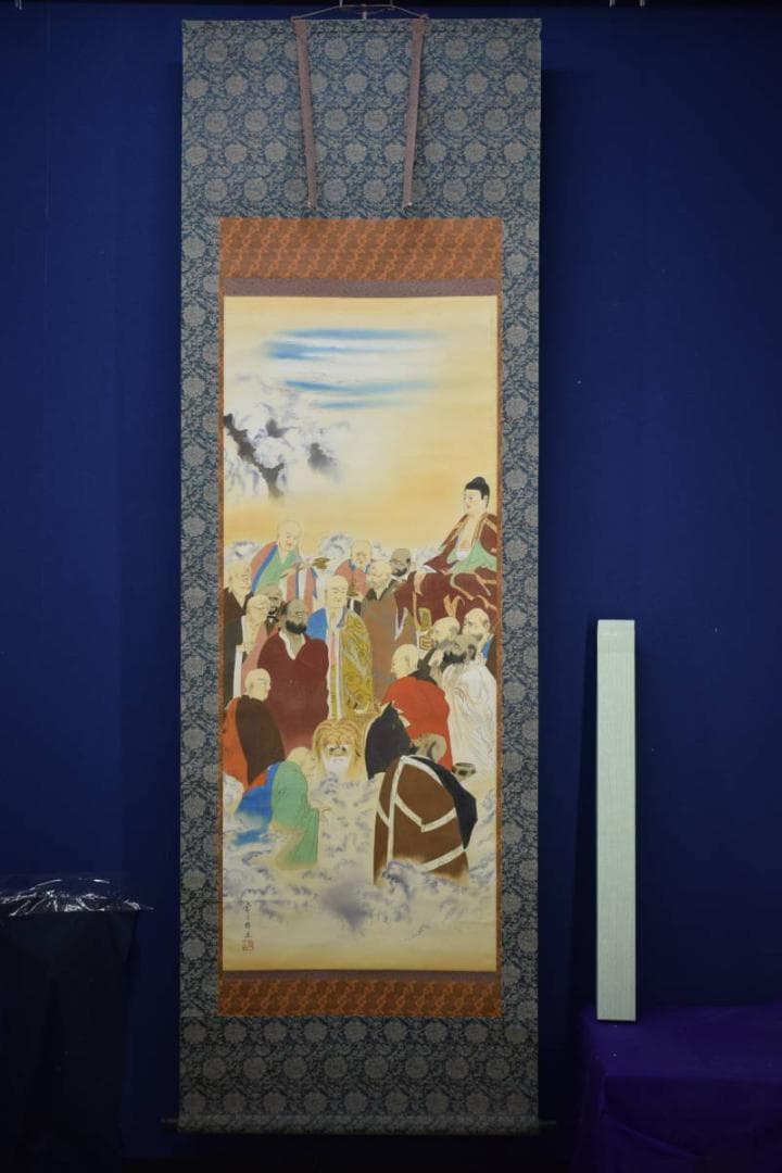 不詳/作者不詳/釈迦十六羅漢図/中国画/布袋屋掛軸HJ-490