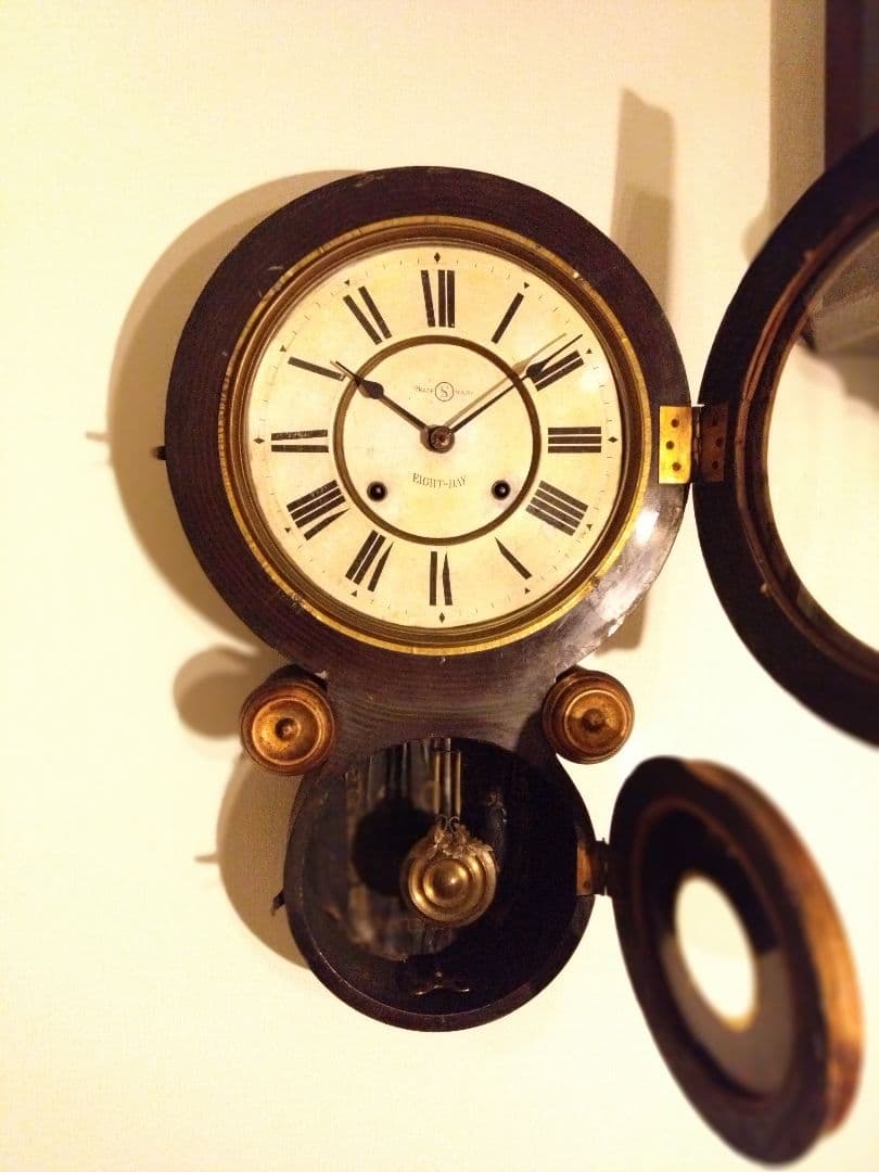 柱時計　精工舎　だるま時計　アンティーク　ユンハンス　昭和レトロ　ゼンマイ
