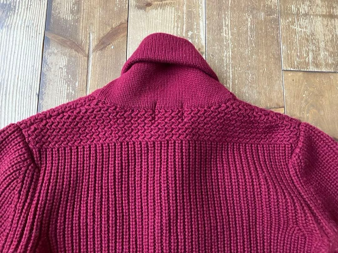 BONCOURA ボンクラ 長袖ショールニット ガウンニット ワイン色 36