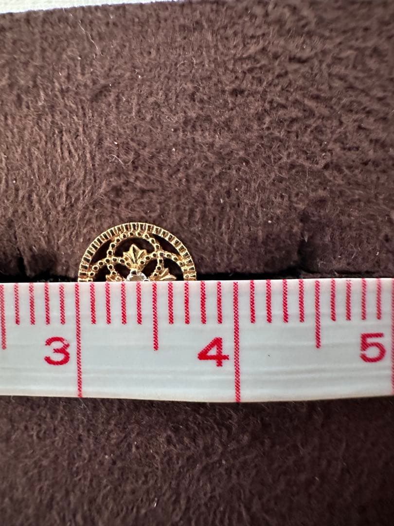 agete アガット　透かし模様　K14 ダイヤ ピアス　K18ポスト＆キャッチ