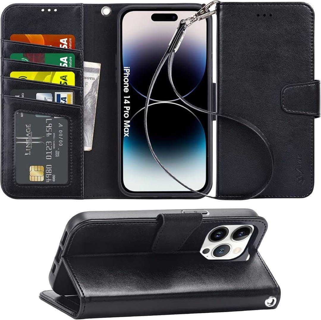 iPhone14 ProMax ケース 手帳 スマホ ブラック 財布