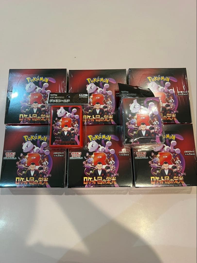 ポケモンカード ロケット団の栄光 6BOXシュリンクあり　ケース、スリーブセット