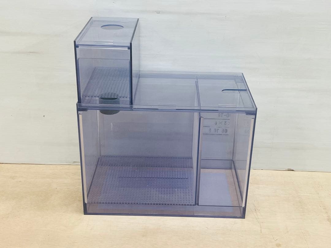 600×300×450オールガラスオーバーフロー水槽セット　ブラックシリコン