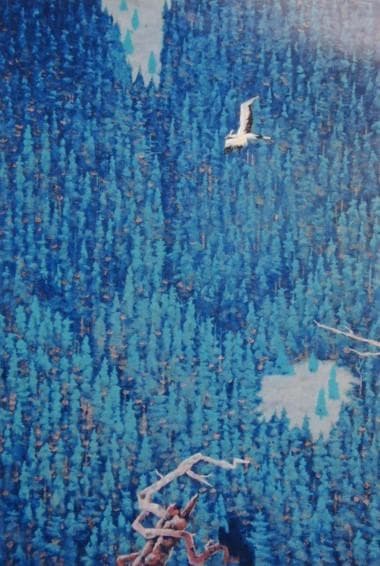 池田 遥邨、谿、大判、額装用・画版、日本製・新品額 額装付、状態良好