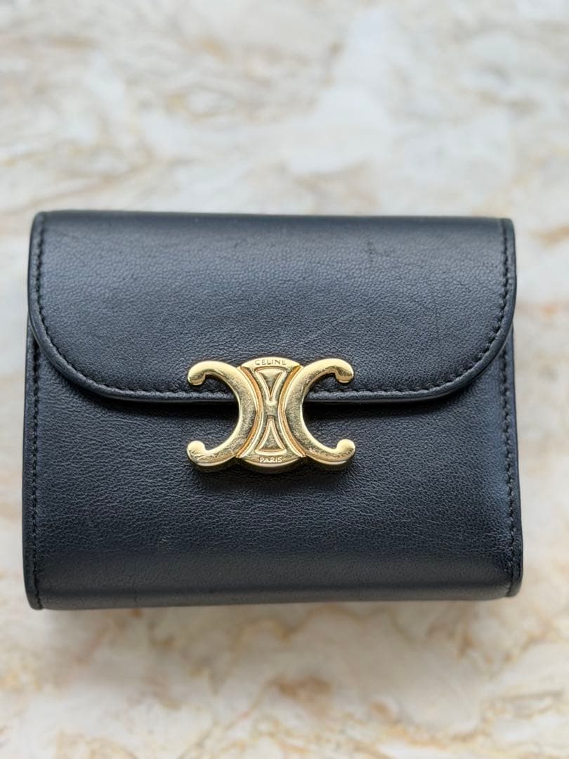 翌日配送★【Celine 】セリーヌ　トリオンフ　ウォレット ブラック