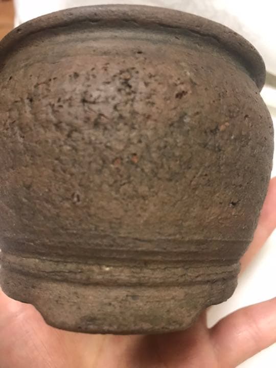 盆栽鉢　おまけ付き超時代のり手捻り焼き締め小品盆栽鉢名工泥珠正文1点物山野草