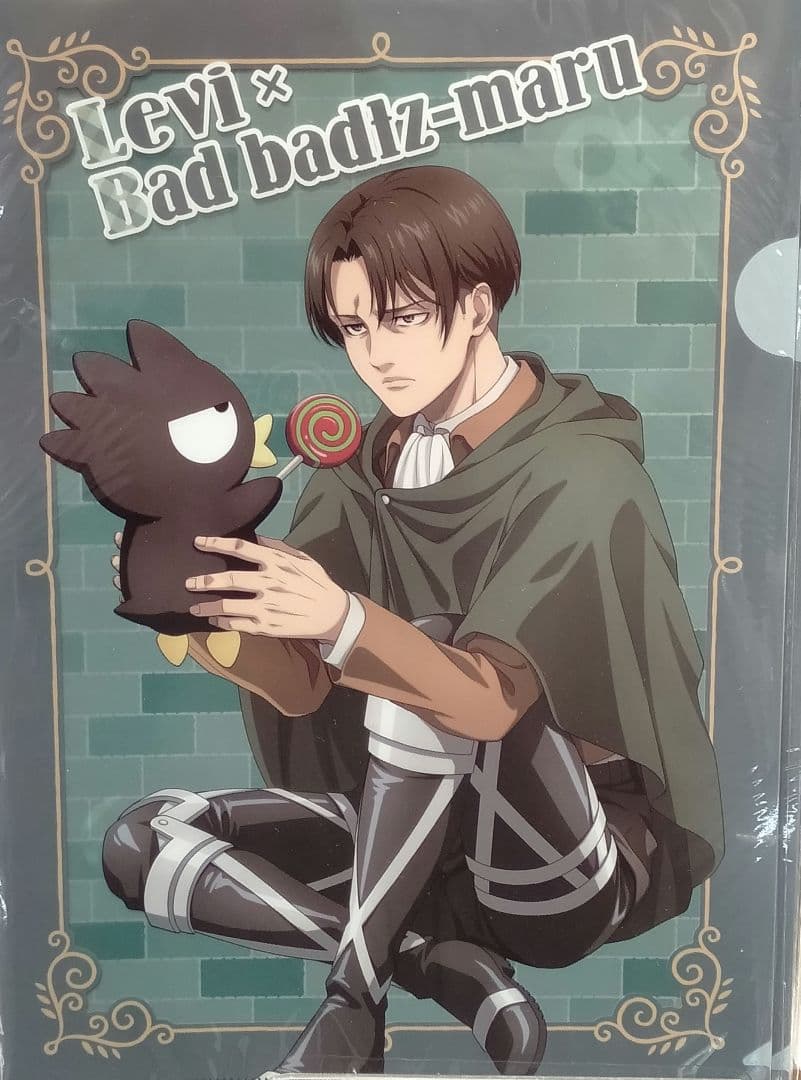 クリアファイルセット リヴァイ×バッドばつ丸 進撃の巨人×サンリオキャラクターズ