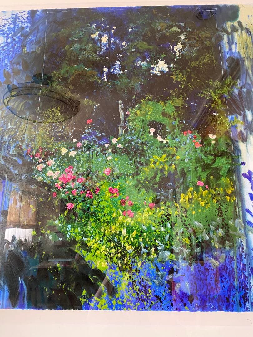 J.トレンツ.リャド作　 ヴィラヴェルディ(彫刻のある庭) シルクスクリーン