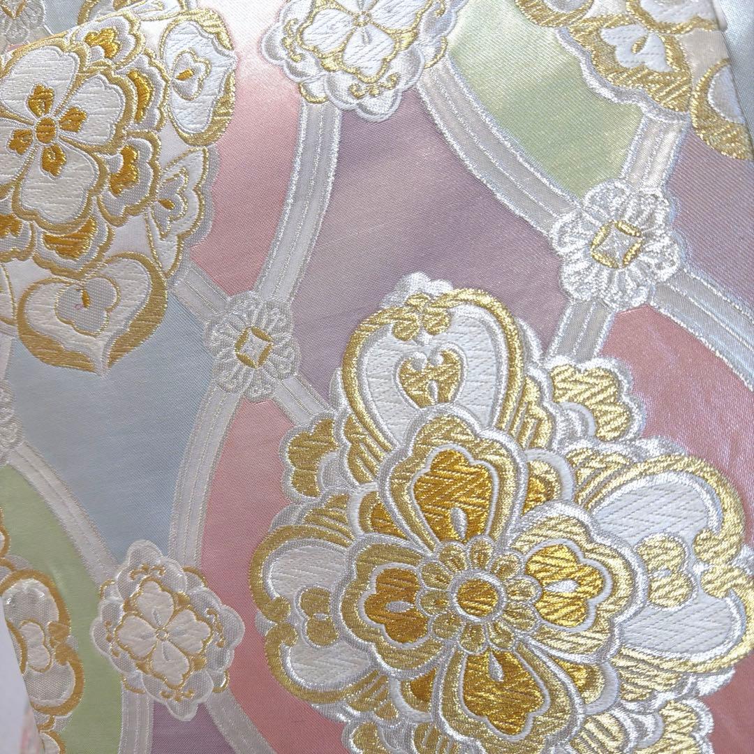 497 振袖フルセット 正絹 ピンク 水色 生成 銀彩 総手書き 暈し染め 蝶