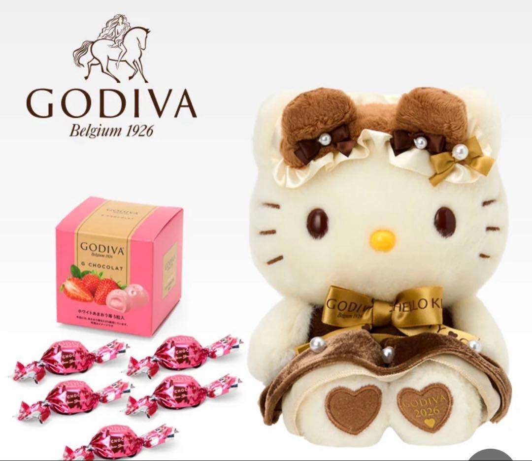 【新品】GODIVA＆ハローキティ ぬいぐるみ サンリオ