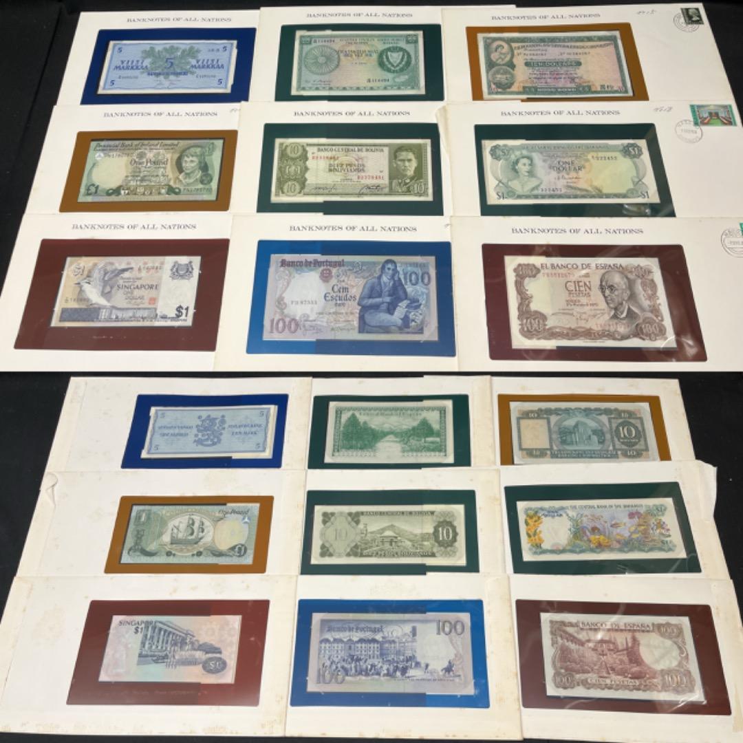 ▽Cc右1064 海外紙幣ピン札BANKNOTES OF NATIONS 72点